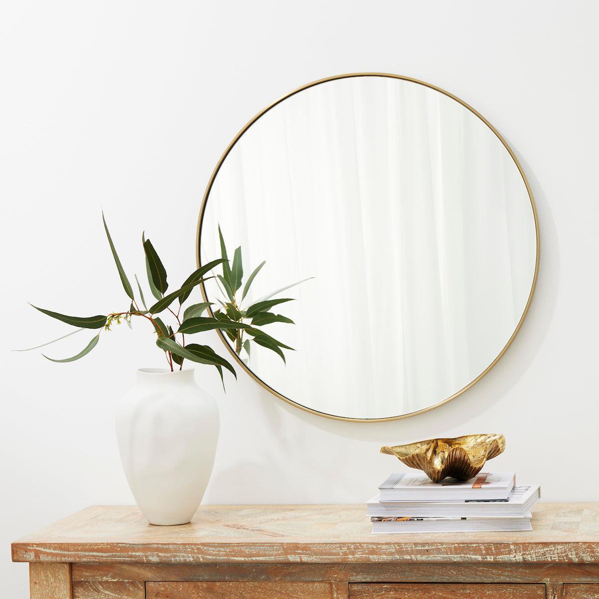 Studio Round Mirror, Brass - 70cm - Round Mirrors + Delivery Australia ...